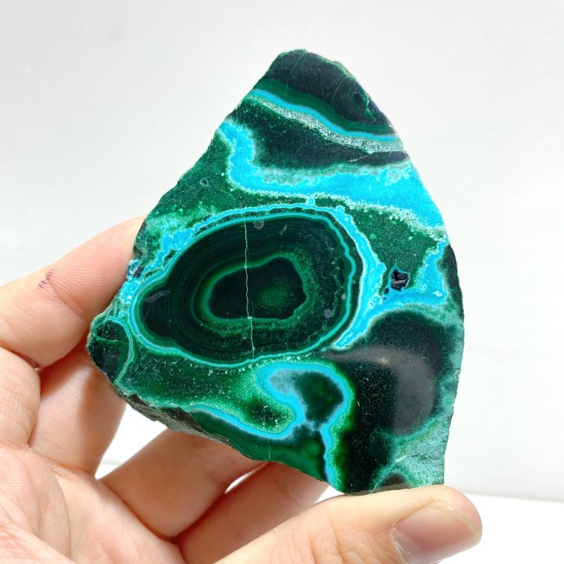 6 Pieces High Quality Small Chrysocolla Mixed Malachite Slab Specimen 5 - Wholesale Crystals