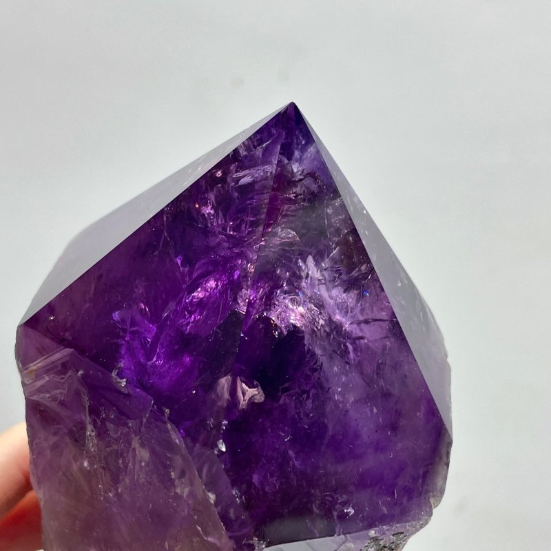 6 Pieces Large Beautiful Polished Amethyst Scepter Single Point 25.5 - 32.2cm - Wholesale Crystals