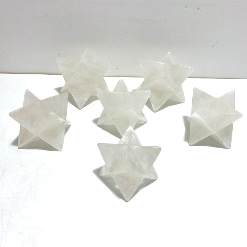 6 Pieces Large Clear Quartz Merkaba - Wholesale Crystals