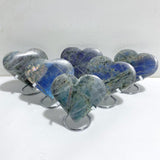 6 Pieces Large Labradorite Heart With Stand -Wholesale Crystals