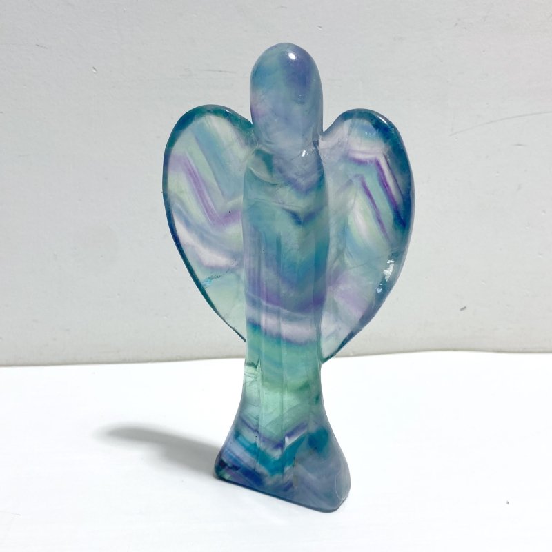 6 Pieces Large Rainbow Fluorite Angel Carving - Wholesale Crystals
