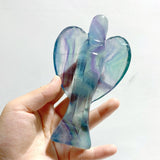 6 Pieces Large Rainbow Fluorite Angel Carving - Wholesale Crystals