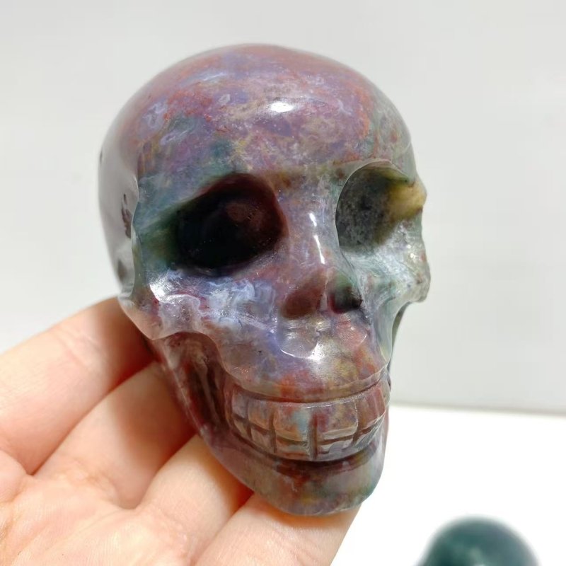 6 Pieces Ocean Jasper Skull Carving - Wholesale Crystals