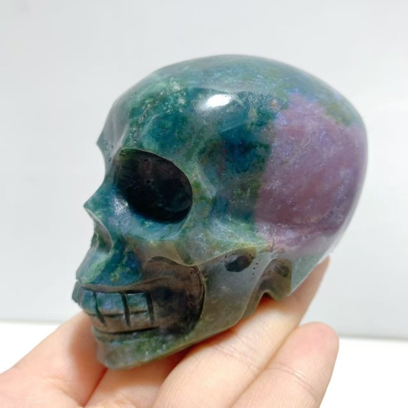 6 Pieces Ocean Jasper Skull Carving - Wholesale Crystals