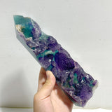 6 Pieces Rainbow Fluorite Raw Side Four-sided Tower Point -Wholesale Crystals