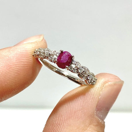 6 Pieces Red Tourmaline& Blue Sapphire 925 Silver Rings - Wholesale Crystals