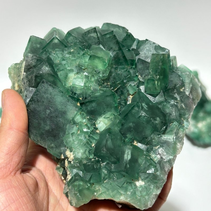 6 Pieces Unique Green Fluorite Raw Specimen Cubic Stone -Wholesale Crystals