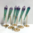 6 Pieces Watemelon Fluorite Magic Scepter Wand With Stand - Wholesale Crystals