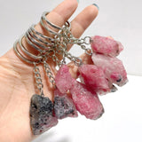 6 Types Raw Stone Keychain Wholesale Blue Lace Agate Black Sunstone - Wholesale Crystals