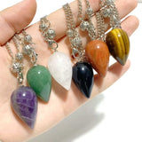 6 Types Teardrop Pendulum Healing Pendants Wholesale Tiger Eye Clear Quartz - Wholesale Crystals