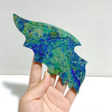 Phoenix Pine Stone Demon And Angel Wing Carving With Stand