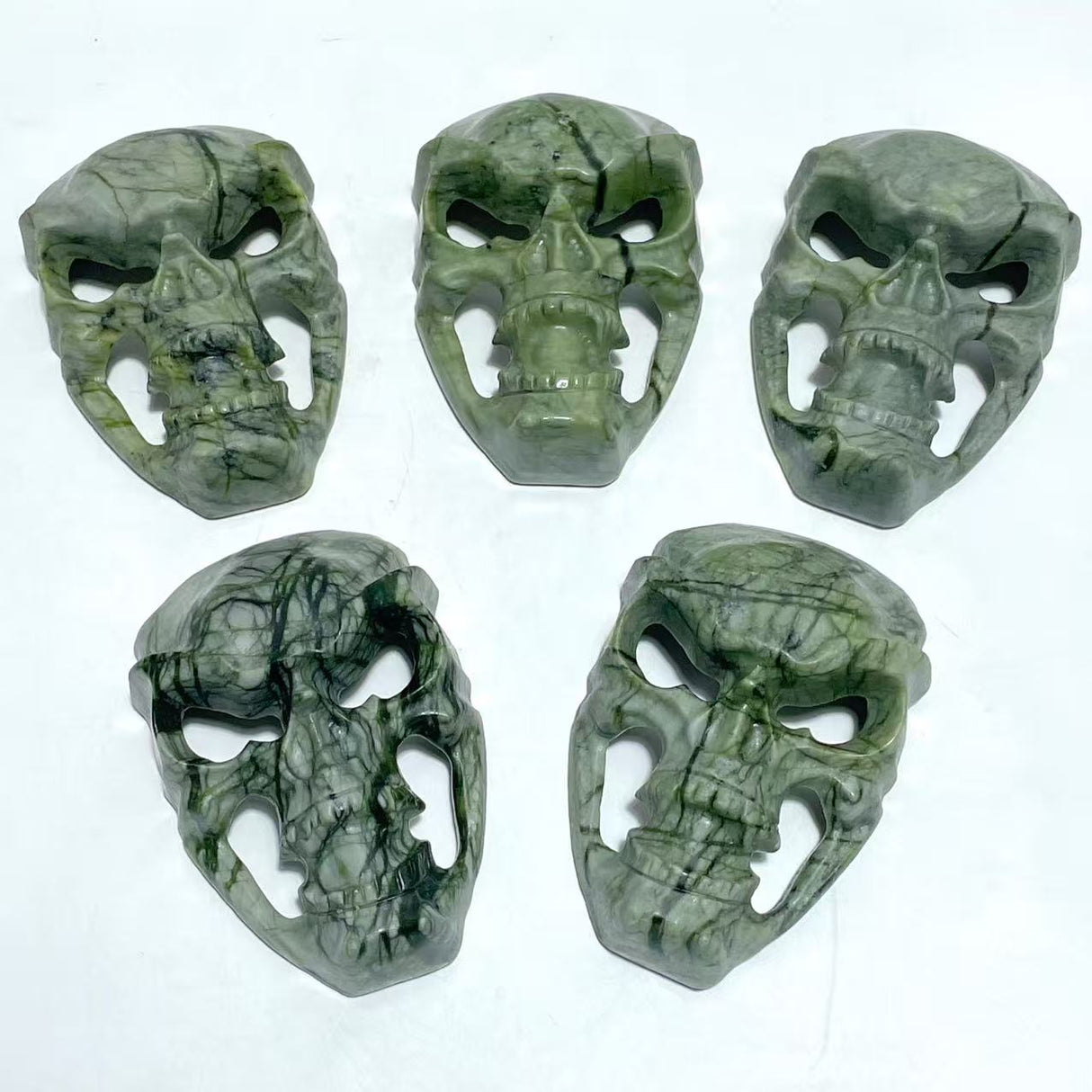 Green Jade Skull Large Mask Carving Wholesale