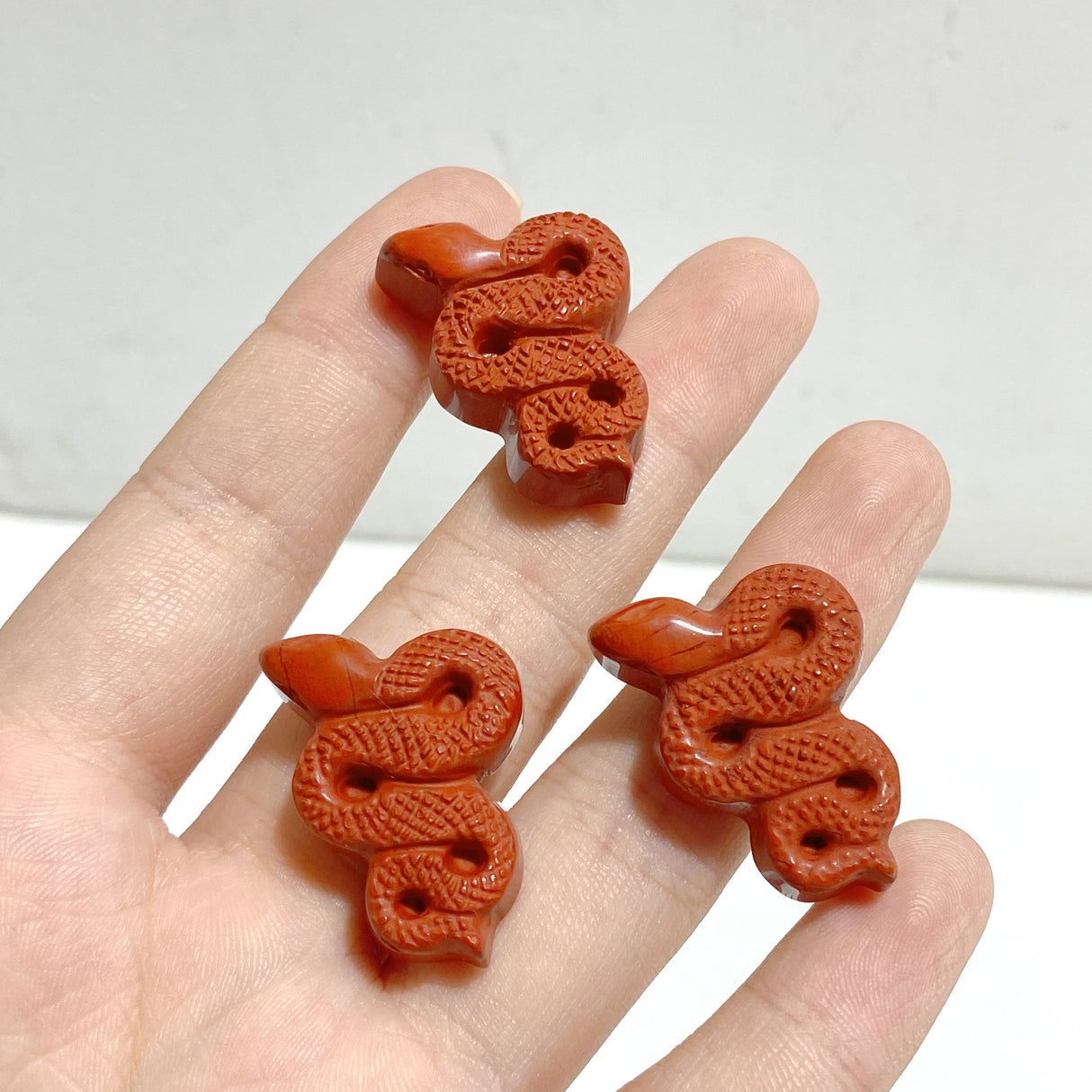 Red Jasper Snake Carving Wholesale