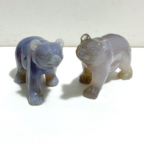 9 Pieces Beautiful Geode Druzy Agate Bear Carving