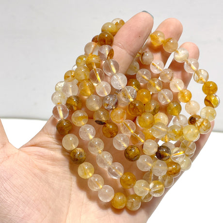 8mm Hematoid Quartz Golden Fire Quartz Bracelets Wholesale