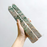 5 Pieces Tall Green Stripe Jasper Point #4