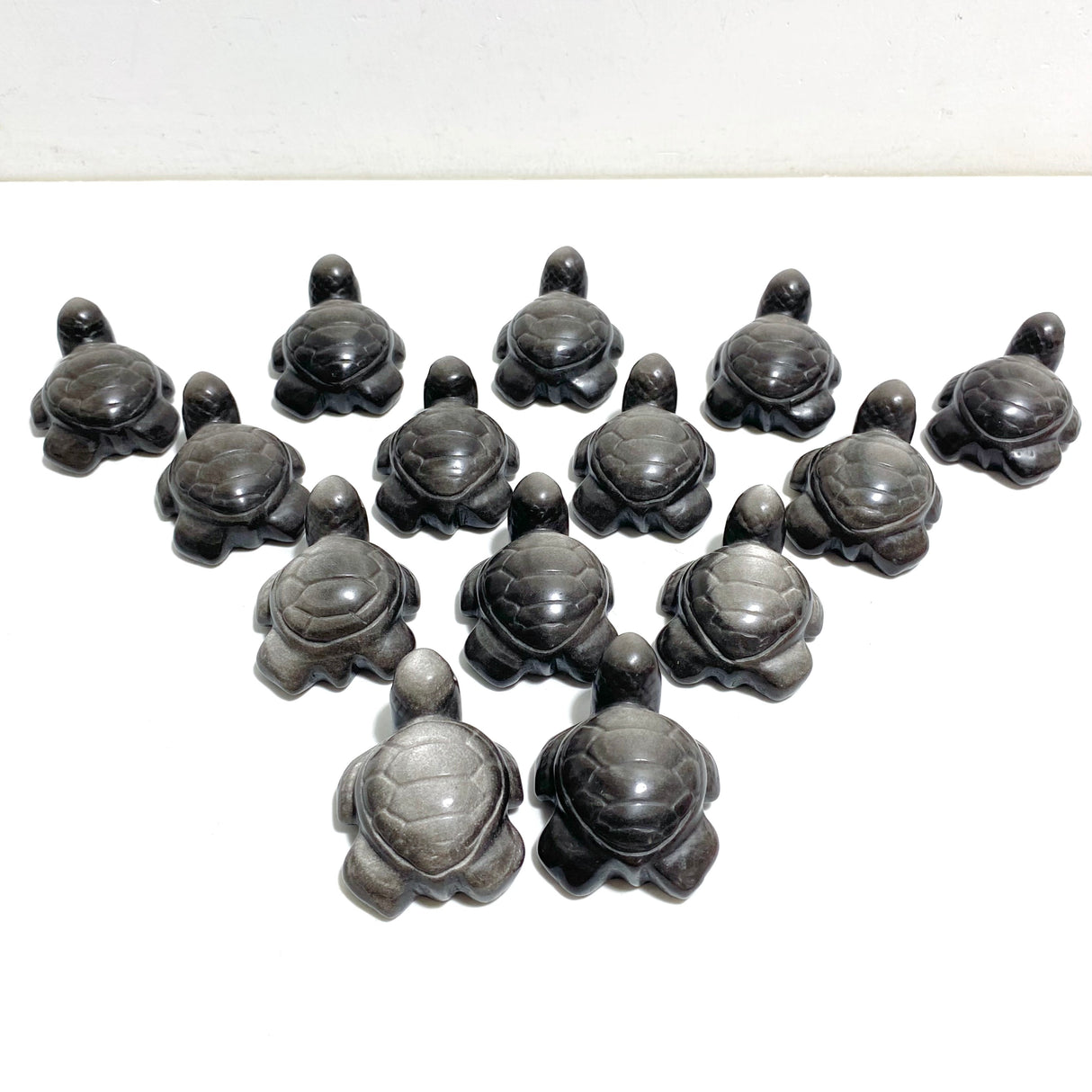 Silver Sheen Obsidian Turtle Carving Wholesale