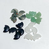 4 Types Moon Face Stone Clear Quartz Green Aventurine Carving Wholesale