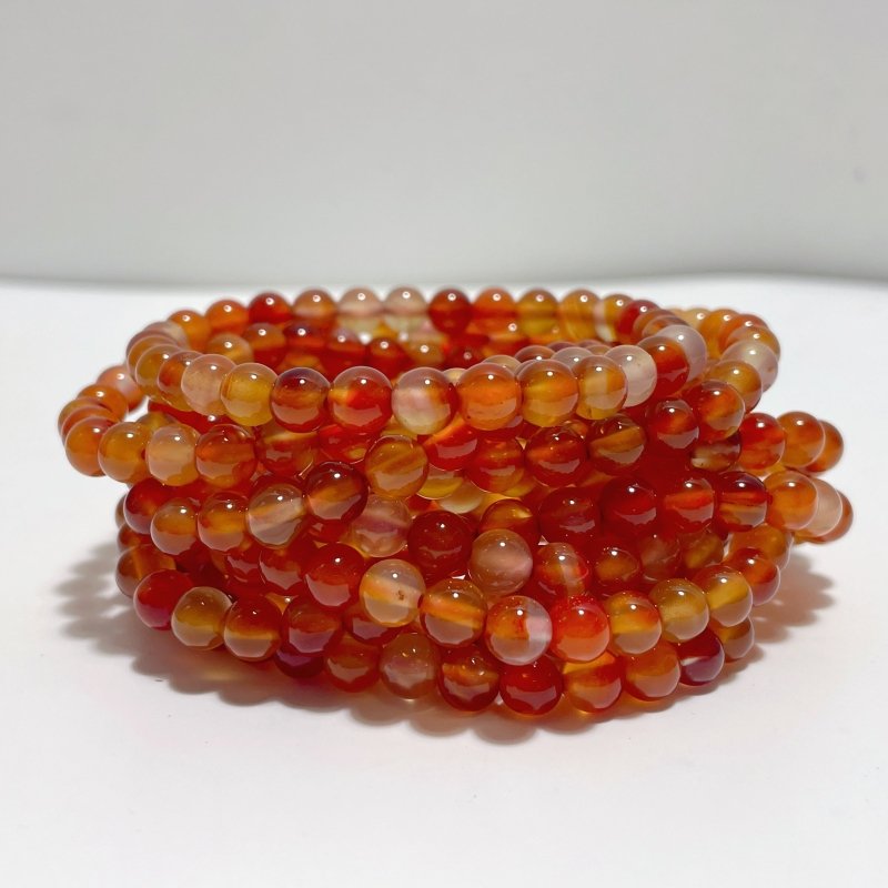 6mm Carnelian Howlite Silver Sheen Obsidian Dragon Blood Stone White Agate Bracelet Wholesale - Wholesale Crystals