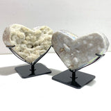 7 Pieces Aura Quartz Cluster Heart With Stand 3 - Wholesale Crystals