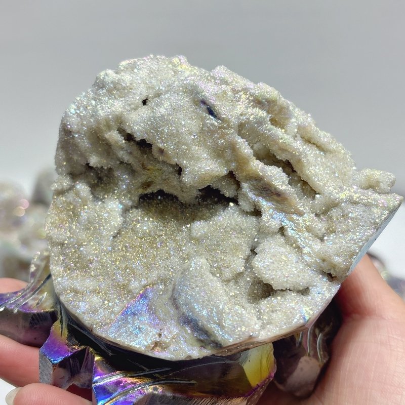 7 Pieces Geode Aura Sphalerite Sea Turtles Carving - Wholesale Crystals