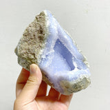 7 Pieces Geode Blue Chalcedony Druzy - Wholesale Crystals