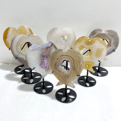 7 Pieces Geode Druzy Agate Fish Carving With Stand -Wholesale Crystals