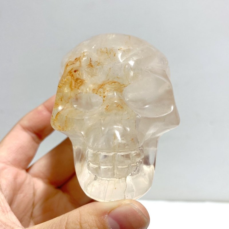 7 Pieces Hematoid Quartz Golden Fire Quartz Skull Carving - Wholesale Crystals