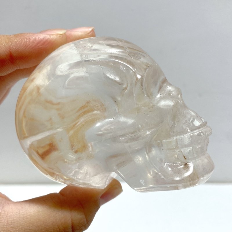 7 Pieces Hematoid Quartz Golden Fire Quartz Skull Carving - Wholesale Crystals
