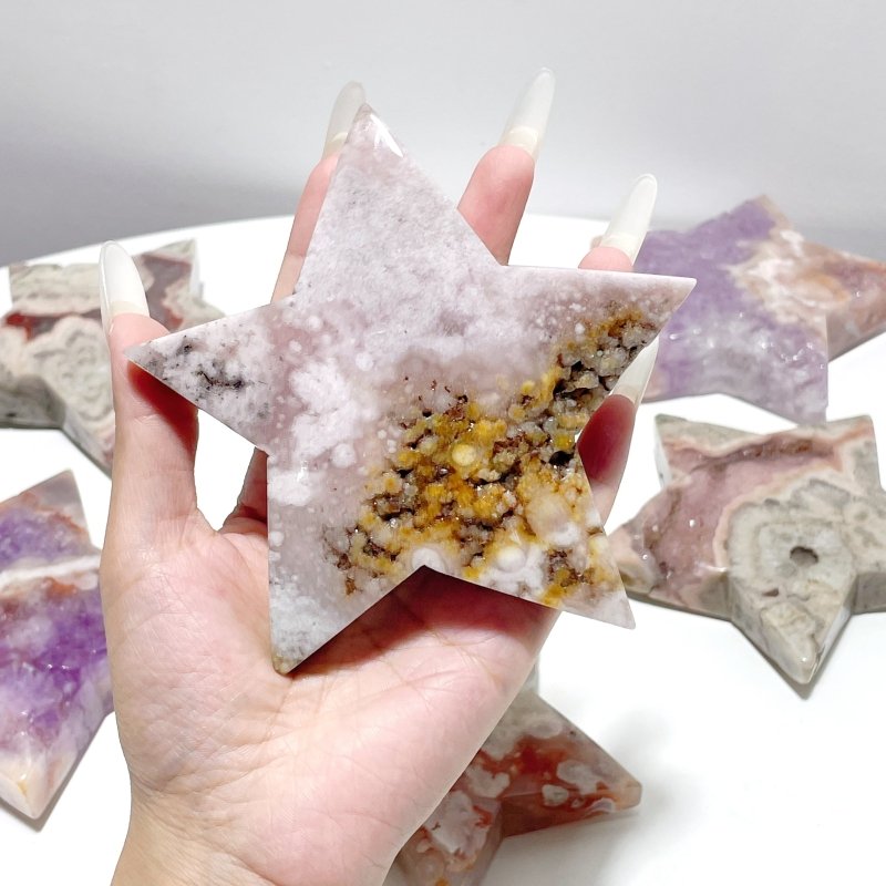 7 Pieces Large Beautiful Agate Star - Wholesale Crystals