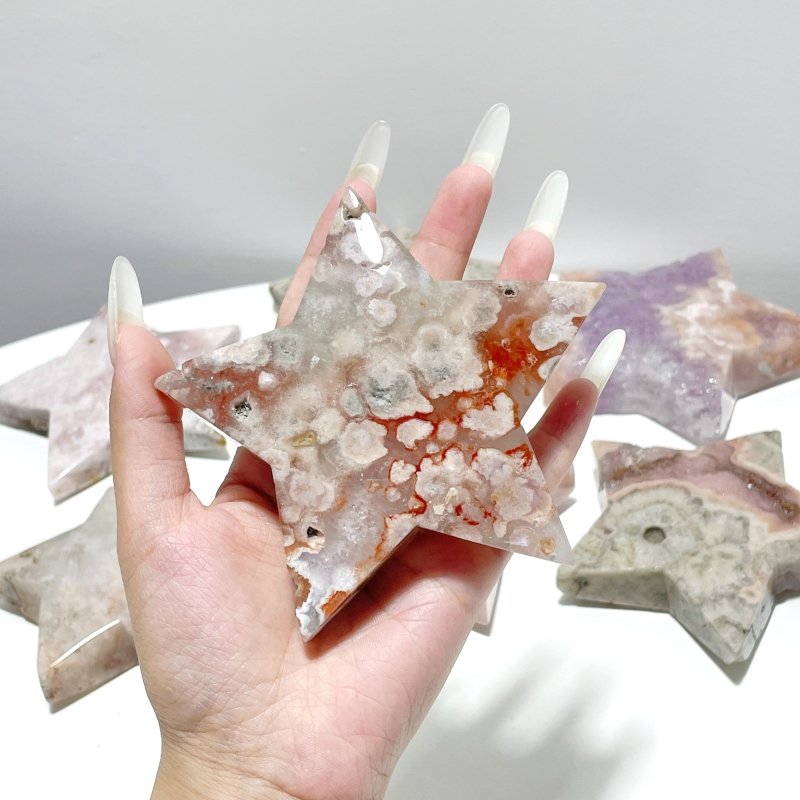 7 Pieces Large Beautiful Agate Star - Wholesale Crystals