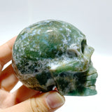 7 Pieces Moss Agate Skull Carving - Wholesale Crystals