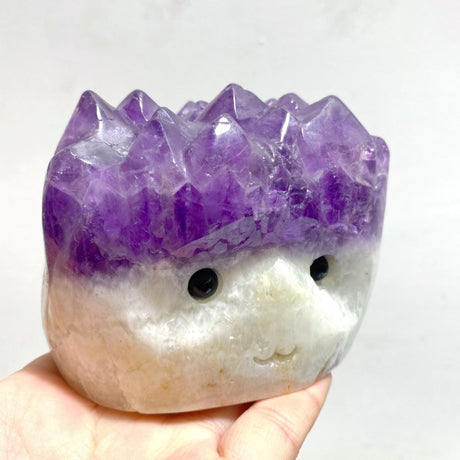 7 Pieces Polished Amethyst Teeth Cluster Groot Carving - Wholesale Crystals