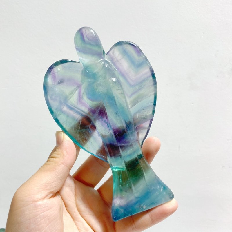 7 Pieces Rainbow Fluorite Angel Carving - Wholesale Crystals