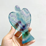 7 Pieces Rainbow Fluorite Angel Carving - Wholesale Crystals