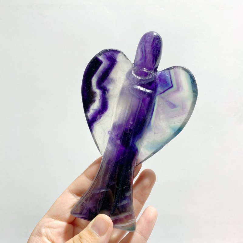7 Pieces Rainbow Fluorite Angel Carving - Wholesale Crystals