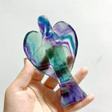 7 Pieces Rainbow Fluorite Angel Carving - Wholesale Crystals