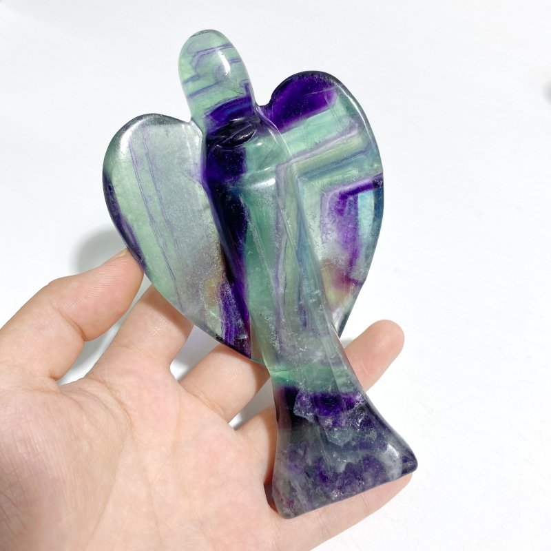 7 Pieces Rainbow Fluorite Angel Carving - Wholesale Crystals