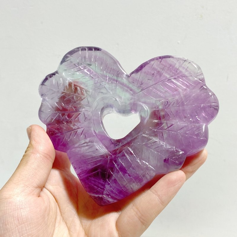 7 Pieces Rainbow Fluorite Heart With Stand - Wholesale Crystals