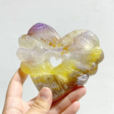 7 Pieces Rainbow Fluorite Heart With Stand - Wholesale Crystals