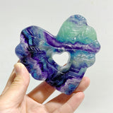 7 Pieces Rainbow Fluorite Heart With Stand - Wholesale Crystals