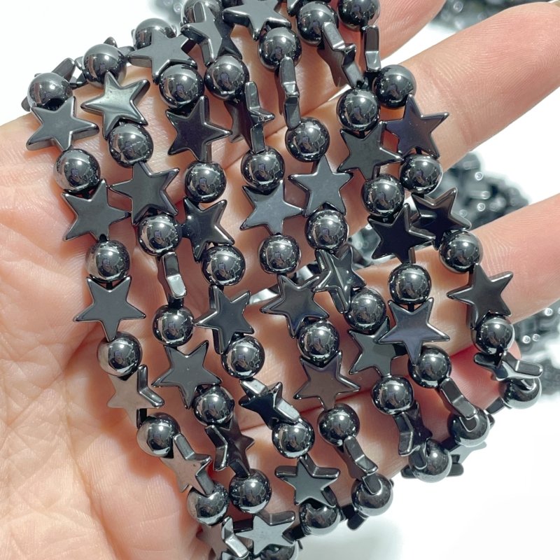 7 Styles Hematite Bracelets Star/Moon/Heart/Hamsa Hand Wholesale - Wholesale Crystals