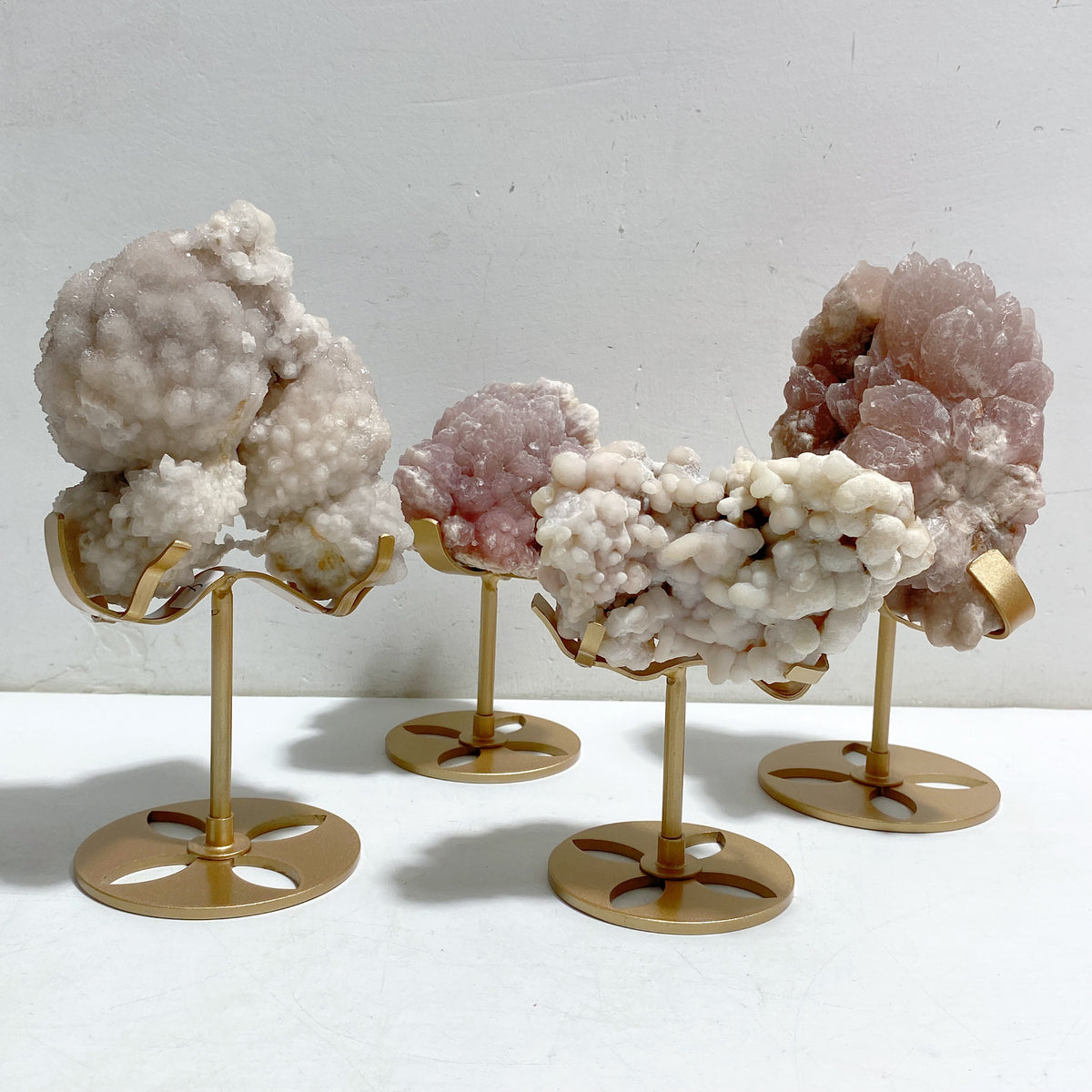 4 Pieces Raw Stilbite Specimen With Stand #5