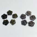 Silver Sheen Obsidian & Gold Sheen Obsidian Flower Carving Wholesale