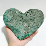 Large Malachite Heart Raw Bottom