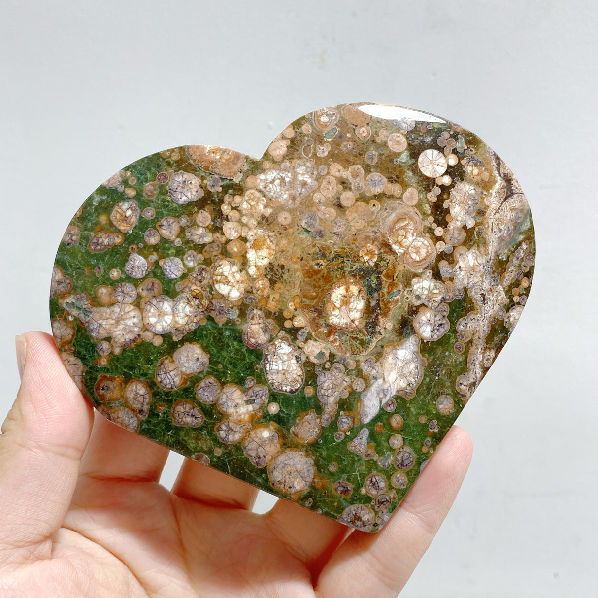 12 Pieces Large Rainforest Jasper Heart #1