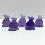 Purple Fluorite Money Bag Carving Wholesale