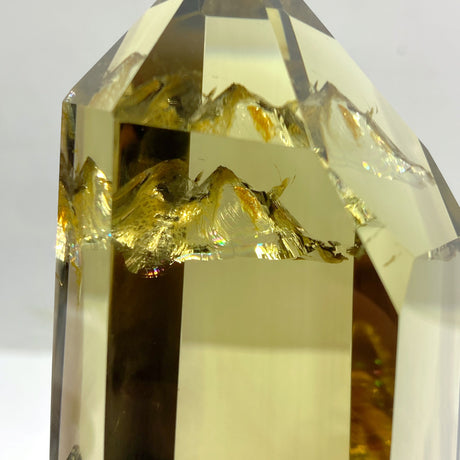 High Quality Clear Citrine Mountain Tower Raw Bottom With Stand