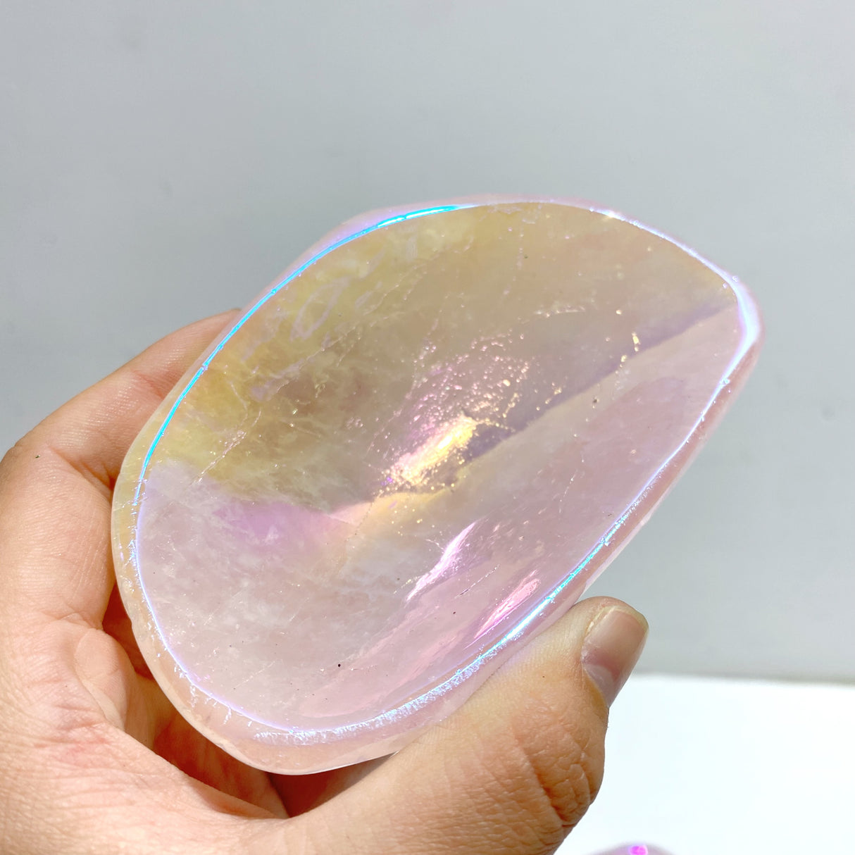 8 Pieces Aura Rose Quartz Bowl Carving