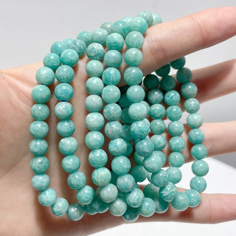 7mm Amazonite Bracelets Wholesale - Wholesale Crystals